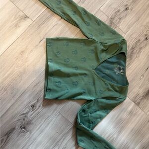 Green Crop Top with Pattern